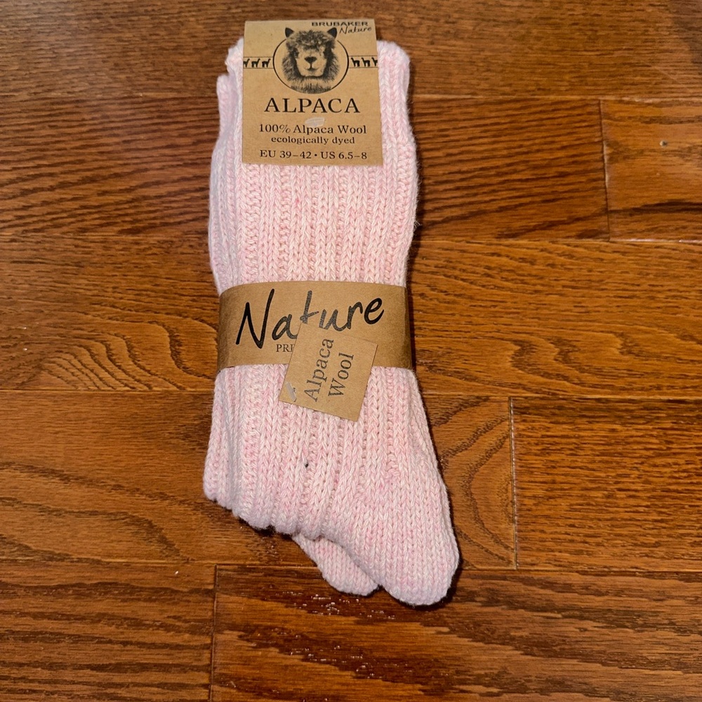 Alpaca Wool Pink Socks